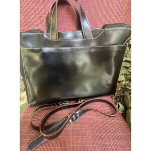 Lodis Leather Black Laptop Business Bag W/organizational Pocket 13H X 14.5L X 4D